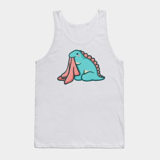 Stegosaurus with blanket, Chuck, dinosaur, dino Tank Top